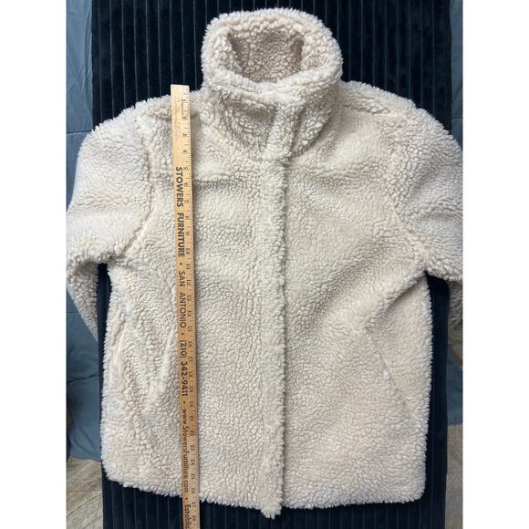 Aeropostale Women’s Fleece Jacket Size Large White Full Zip - Picture 5 of 6